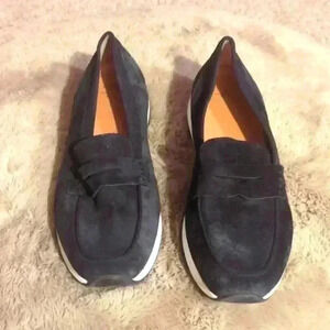Ladies AQUATALIA Krizza Sporty Loafer in Black Suede White Platform size 10.5